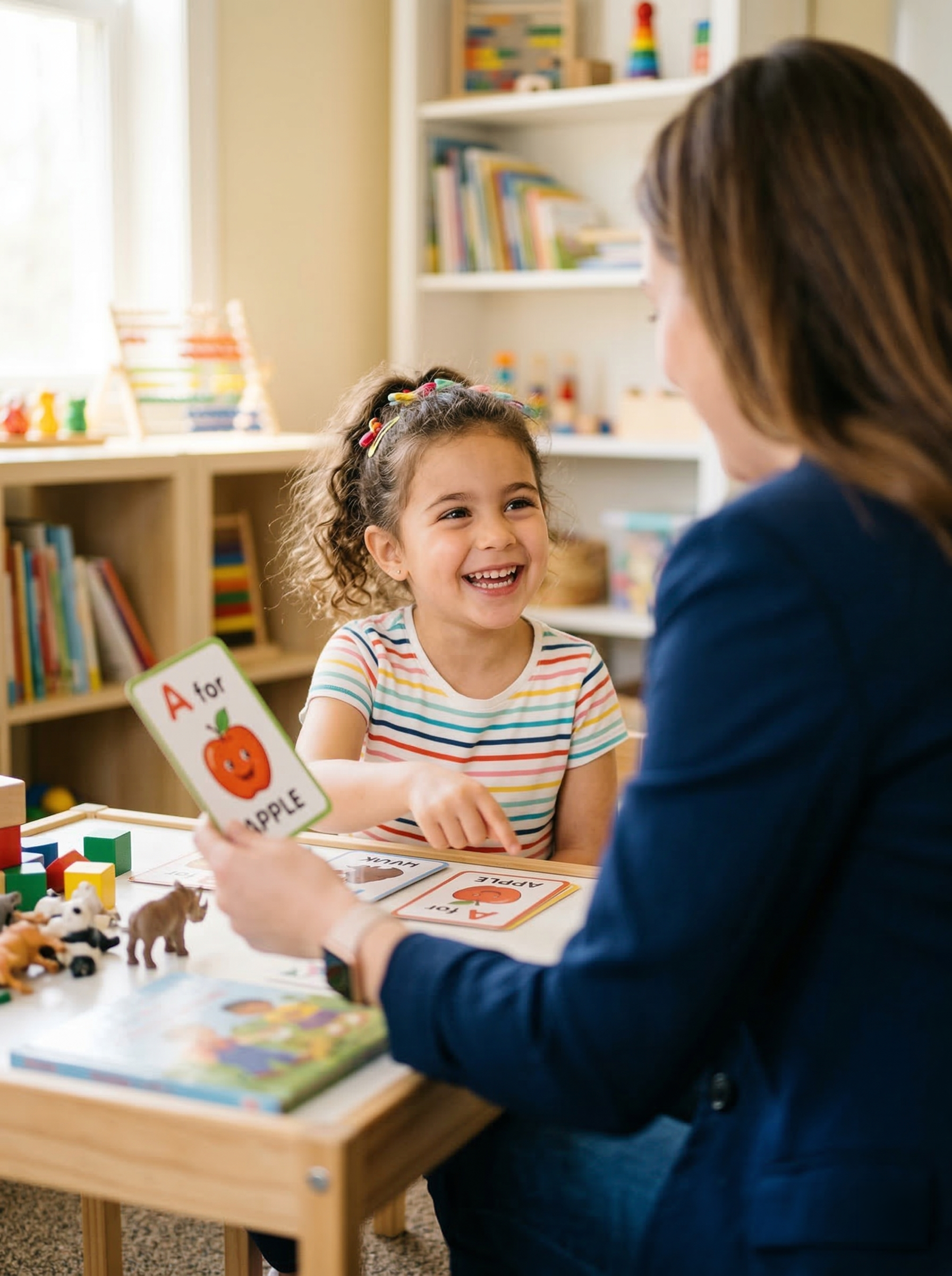 Child engaging in speech therapy session
